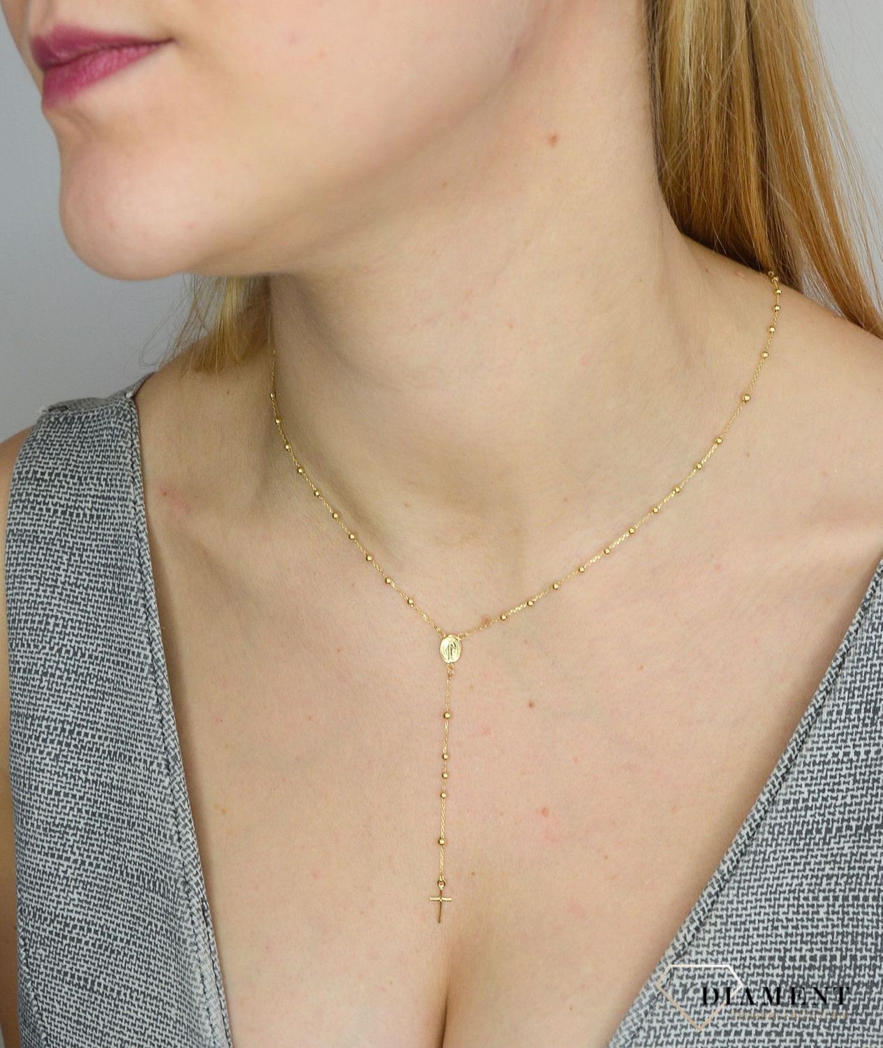 Złoty naszyjnik damski 585 różaniec NA 2167 585.jpg